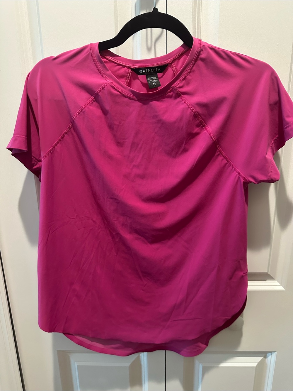 Athleta Women's Magenta Short-Sleeve Active Tee with Mesh panel XS